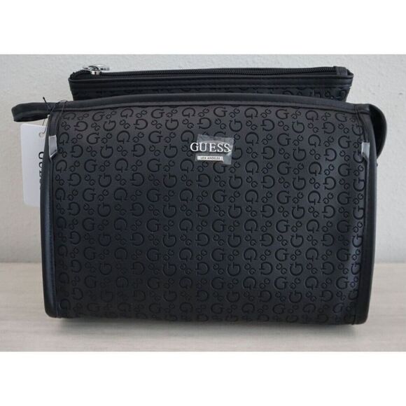 Guess E8930412 Women's Black Crimson Debossed Cosmetic Make Up Travel Cases - Picture 12 of 16